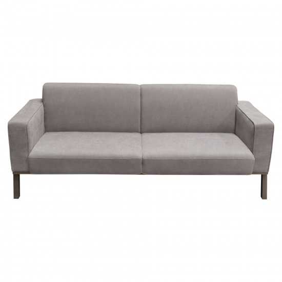 Blair Sofa in Grey Fabric with Curved Wood Leg Detail by Diamond Sofa