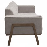 Blair Sofa in Grey Fabric with Curved Wood Leg Detail by Diamond Sofa