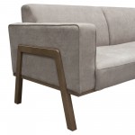 Blair Sofa in Grey Fabric with Curved Wood Leg Detail by Diamond Sofa