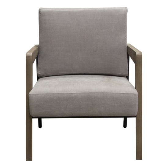 Blair Accent Chair in Grey Fabric with Curved Wood Leg Detail by Diamond Sofa