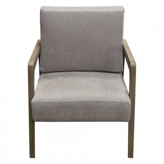 Blair Accent Chair in Grey Fabric with Curved Wood Leg Detail by Diamond Sofa