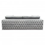Envy Sofa in Platinum Grey Velvet with Tufted Outside Detail and Silver Metal Trim by Diamond Sofa