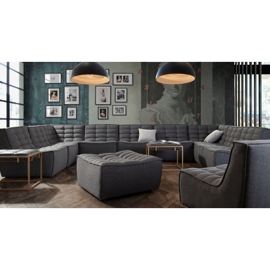 Marshall Scooped Seat Ottoman in Grey Fabric by Diamond Sofa