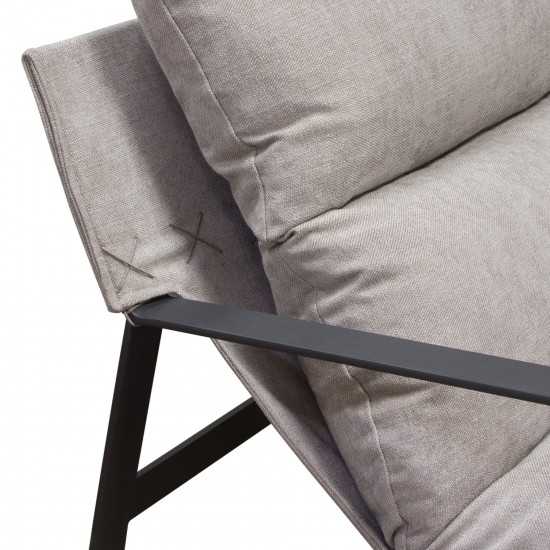 Miller Sling Accent Chair in Grey Fabric w/ Black Powder Coated Metal Frame by Diamond Sofa