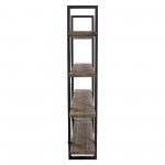 Montana 73" 4-Tiered Shelf Unit in Rustic Oak Finish with Iron Frame by Diamond Sofa