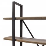 Montana 73" 4-Tiered Shelf Unit in Rustic Oak Finish with Iron Frame by Diamond Sofa