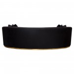 Raven Sofa in Black Suede Velvet w/ Brushed Gold Accent Trim by Diamond Sofa