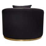 Raven Chair in Black Suede Velvet w/ Brushed Gold Accent Trim by Diamond Sofa