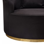 Raven Chair in Black Suede Velvet w/ Brushed Gold Accent Trim by Diamond Sofa