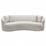 Raven Sofa in Light Cream Fabric w/ Brushed Silver Accent Trim by Diamond Sofa