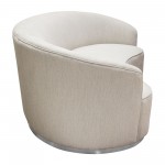 Raven Sofa in Light Cream Fabric w/ Brushed Silver Accent Trim by Diamond Sofa