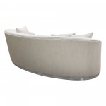 Raven Sofa in Light Cream Fabric w/ Brushed Silver Accent Trim by Diamond Sofa