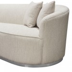 Raven Sofa in Light Cream Fabric w/ Brushed Silver Accent Trim by Diamond Sofa