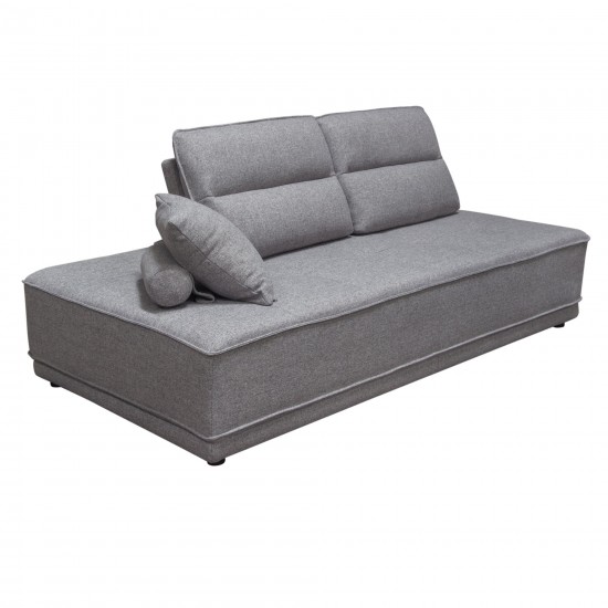 Slate Lounge Seating Platform with Moveable Backrest Supports in Grey Polyester Fabric by Diamond Sofa