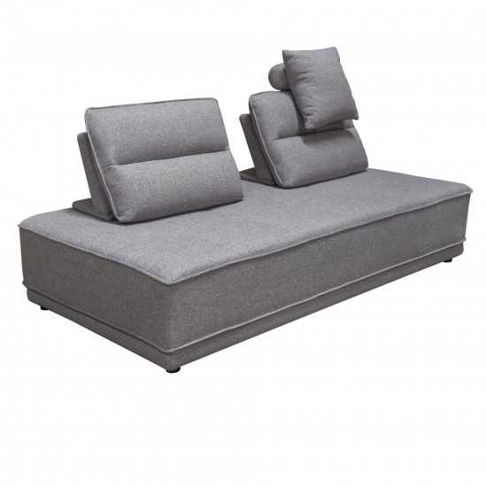 Slate Lounge Seating Platform with Moveable Backrest Supports in Grey Polyester Fabric by Diamond Sofa