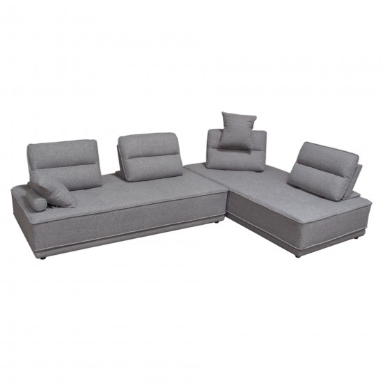 Slate 2PC Lounge Seating Platforms with Moveable Backrest Supports in Grey Polyester Fabric by Diamond Sofa