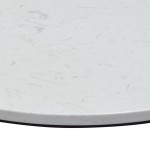 Surface Round End Table w/ Engineered Marble Top & Black Powder Coated Metal Base by Diamond Sofa