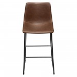 Theo Set of (2) Bar Height Chairs in Chocolate Leatherette w/ Black Metal Base by Diamond Sofa