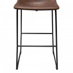 Theo Set of (2) Bar Height Chairs in Chocolate Leatherette w/ Black Metal Base by Diamond Sofa