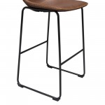 Theo Set of (2) Bar Height Chairs in Chocolate Leatherette w/ Black Metal Base by Diamond Sofa