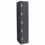 5-Door Metal Storage Locker Cabinet with Key Lock Entry by Diamond Sofa - Grey