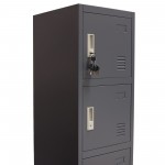 5-Door Metal Storage Locker Cabinet with Key Lock Entry by Diamond Sofa - Grey