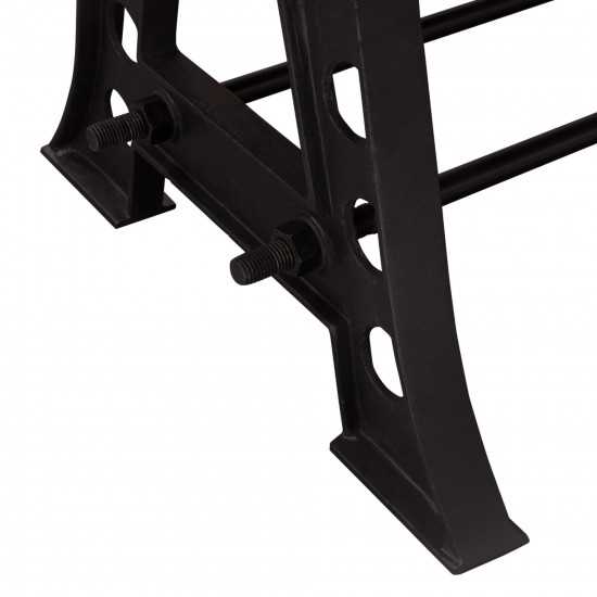 Artesia Solid Acacia Wood Top Dining Table with Live Edge in Espresso Finish & Black Iron Base by Diamond Sofa