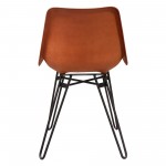 Camden Dining Chair in Genuine Clay Leather w/ Black Powder Coat Hairpin Leg by Diamond Sofa