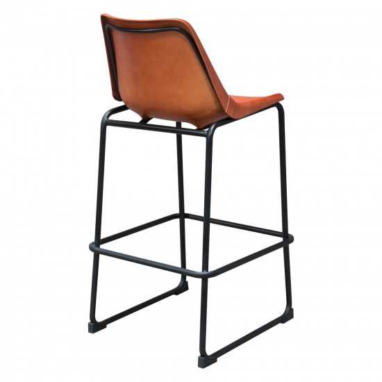 Camden Bar Height Chair in Genuine Clay Leather w/ Black Powder Coat Base by Diamond Sofa