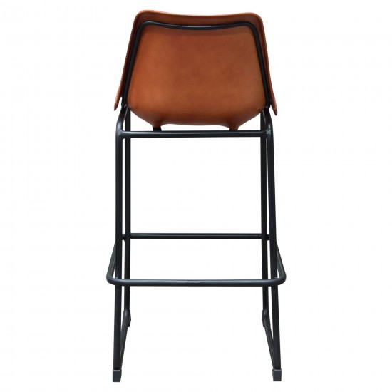 Camden Bar Height Chair in Genuine Clay Leather w/ Black Powder Coat Base by Diamond Sofa