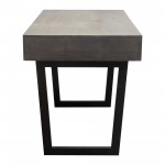 Hammond 2-Drawer Writing Desk in Solid Mango Wood Grey Finish & Black Iron Legs by Diamond Sofa