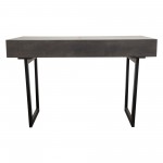 Hammond 2-Drawer Writing Desk in Solid Mango Wood Grey Finish & Black Iron Legs by Diamond Sofa