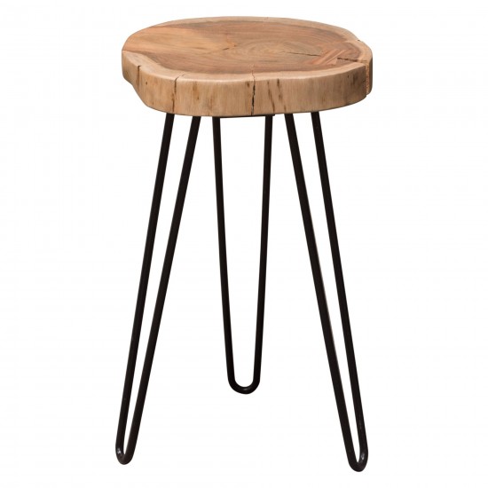 Joss Natural Acacia One of a Kind Live Edge Accent Table w/ Black Hairpin Legs by Diamond Sofa