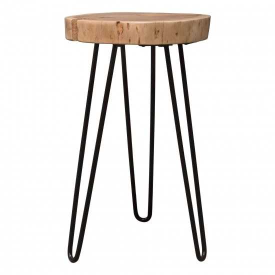 Joss Natural Acacia One of a Kind Live Edge Accent Table w/ Black Hairpin Legs by Diamond Sofa