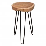 Joss Natural Acacia One of a Kind Live Edge Accent Table w/ Black Hairpin Legs by Diamond Sofa