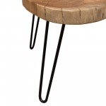 Joss Natural Acacia One of a Kind Live Edge Rectangle Cocktail Table w/ Black Hairpin Legs by Diamond Sofa