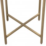 Mika Round Accent Table w/ Blue Agate Top w/ Brass Base by Diamond Sofa