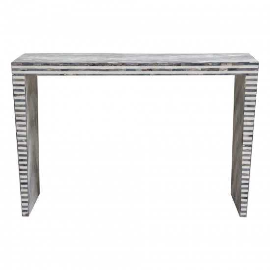 Mosaic Console Table w/ Bone Inlay in Linear Pattern by Diamond Sofa