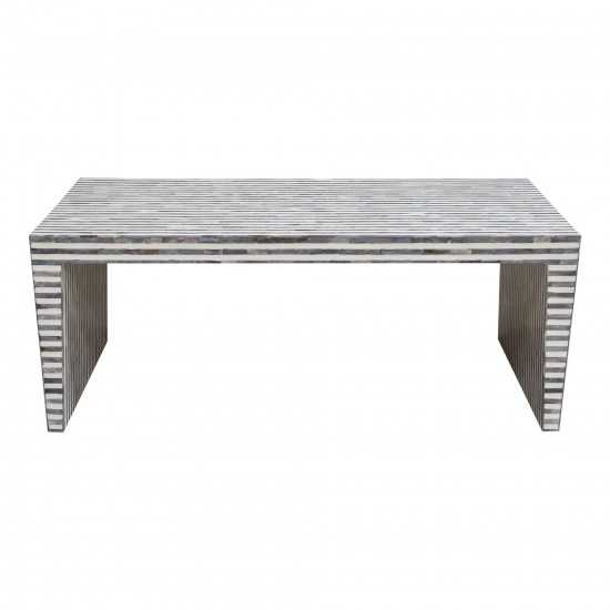 Mosaic Cocktail Table w/ Bone Inlay in Linear Pattern by Diamond Sofa