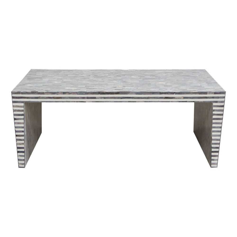 Mosaic Cocktail Table w/ Bone Inlay in Linear Pattern by Diamond Sofa