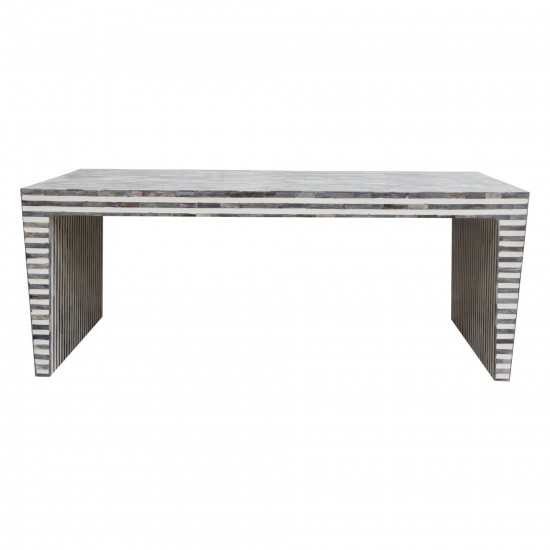 Mosaic Cocktail Table w/ Bone Inlay in Linear Pattern by Diamond Sofa