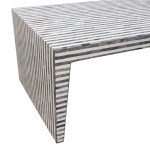 Mosaic Cocktail Table w/ Bone Inlay in Linear Pattern by Diamond Sofa