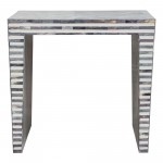 Mosaic End Table w/ Bone Inlay in Linear Pattern by Diamond Sofa