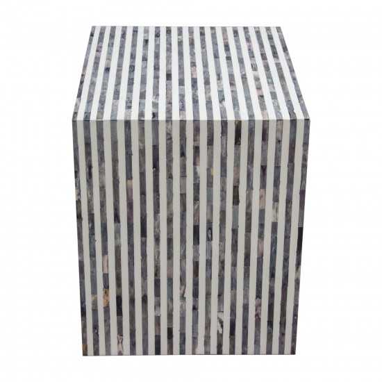 Mosaic End Table w/ Bone Inlay in Linear Pattern by Diamond Sofa