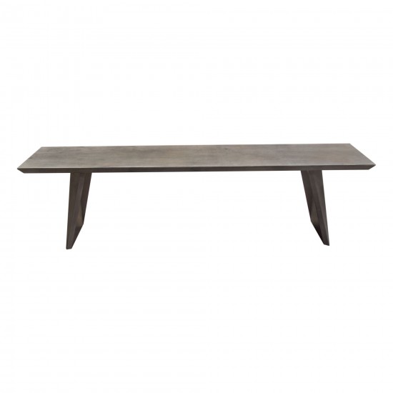 Motion Solid Mango Wood Dining/Accent Bench in Smoke Grey Finish w/ Silver Metal Inlay by Diamond Sofa