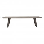 Motion Solid Mango Wood Dining/Accent Bench in Smoke Grey Finish w/ Silver Metal Inlay by Diamond Sofa