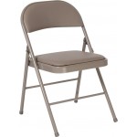 Double Braced Gray Vinyl Folding Chair