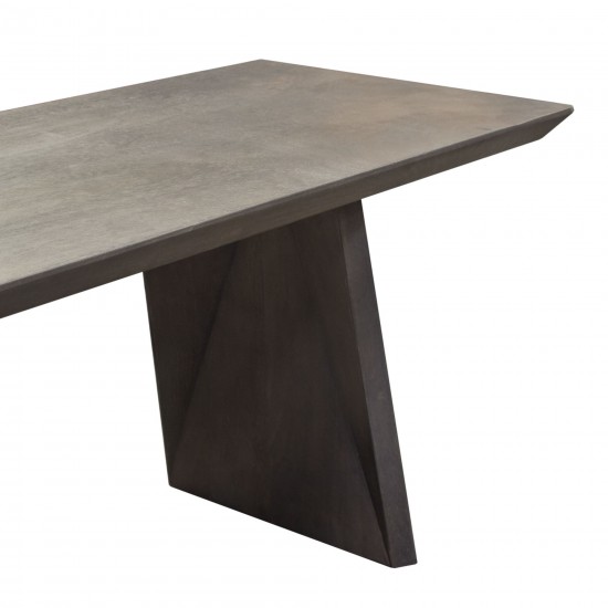 Motion Solid Mango Wood Dining/Accent Bench in Smoke Grey Finish w/ Silver Metal Inlay by Diamond Sofa