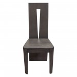 Motion 2-Pack Solid Mango Wood Dining Chair in Smoke Grey Finish w/ Silver Metal Inlay by Diamond Sofa