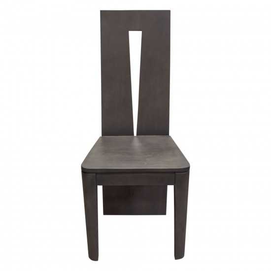 Motion 2-Pack Solid Mango Wood Dining Chair in Smoke Grey Finish w/ Silver Metal Inlay by Diamond Sofa